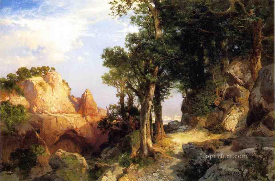 On the Berry Trail Grand Canyon of Arizona Rocky Mountains School Thomas Moran Oil Paintings